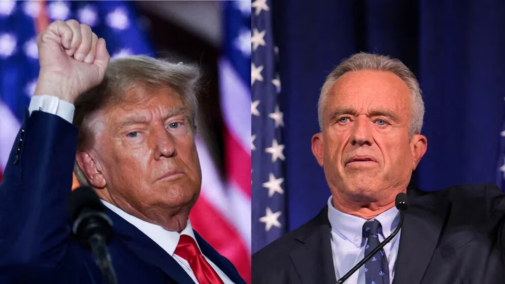 El ex presidente de EEUU Donald Trump y el senador y candidato demócrata a la presidencia, Robert F. Kennedy Jr