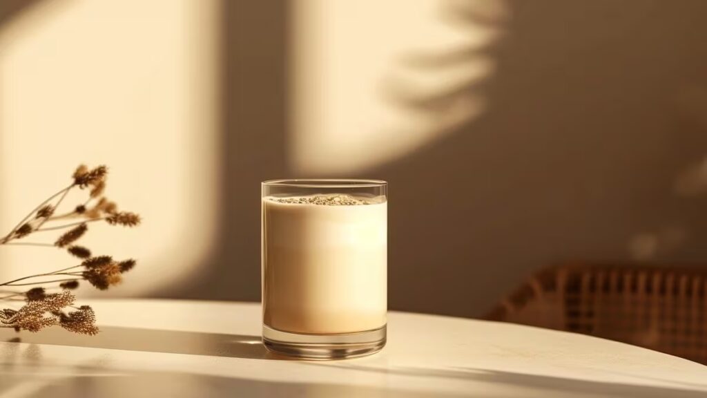 Infusión de avena preparada con leche o agua